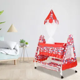 crew4 Cradle for kids cradle for baby boy and girl Cradle With Swing & Mosquito Net-picture-25