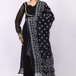 xpant Chiffon Printed Dark Blue Women Dupatta image 5