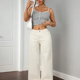 fmw Women Boot-Leg High Rise Beige Jeans-picture-11