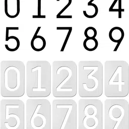 ivana's 40 Pieces Number Stencils 10 All Number Curb Stencils Reusable Plastic Number In terlocking Stencils Address Number Painting Stencils Templates for Mailbox Signs Home Address Number (5.75 Inch) Stencil image 2