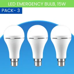 yaroh 15W Rechargeable Inverter LED Bulb with Upto 4H.Power Cut Lighting Pack of_3Y370 4 hrs Bulb Emergency Light-picture-15
