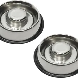 Slow Feeder Bowl for Small Dogs, Puppies, Kittens & Rabbits - 175ml, Pack of 2 Stainless Steel Pet Bowl-image-27