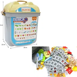 halo nation Mini Building Blocks City Railway Station Block Train Block Set With Storage Box - 123 Pieces Small Construction Puzzle Blocks for Kids - Train Track Train Set Mini Plastic Educational Building Construction Block DIY Enlighten Brick Toy for Kids Boys Girls image 3