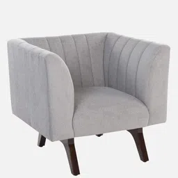 casacraft from pepperfry Ellory Chenille Fabric 1 Seater Sofa In Ash Grey Color image 4