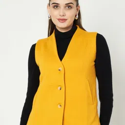 brinns Solid Women Waistcoat image 1