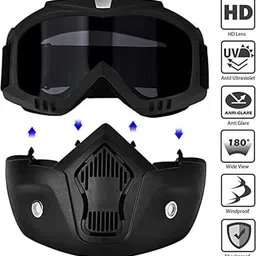 pragati urza Helment Open goggle face mask Motorcycle Reusable Goggles Mask Helmet Welding, Wood-working Safety Goggle image 3