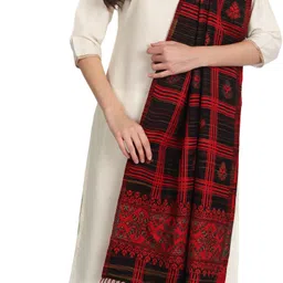 hk colors of fashion Woven Wool Blend Women Black Stole-picture-10