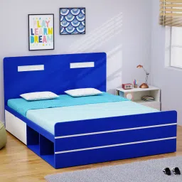 boingg! - a happy start Groovy Love Kids Double Bed with Storage In Blue Colour image 1