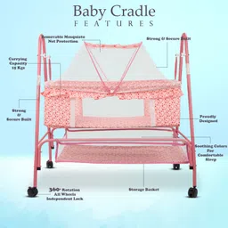 baybee Baby Swing Cradle for Jhula with Mosquito Protection Net image 2