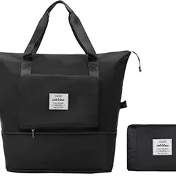 exxelo 120 L Gym Duffel Bag - Folding Travel Bags Waterproof Travel Luggage Bags for Women Large Capacity - Black-picture-14