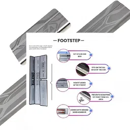 autozeal Stainless Steel Door Sill Plates/Foot Steps Scuff Plates for Swift All Models Door Sill Plate image 2