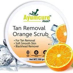 ayumcure Orange Tan Removal Scrub for Men & Women | Vitamin C & Walnut | Brightens Skin Scrub image 1