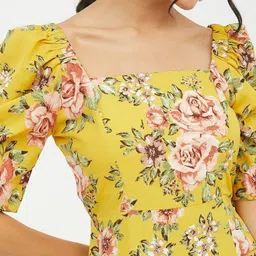 harpa Women A-line Yellow Midi/Calf Length Dress image 4