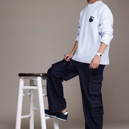 roadster Men Full Sleeve Solid Sweatshirt image 5