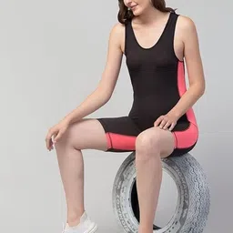 true shop Solid Women Black Swimsuit image 5