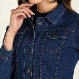 montrez Women Washed Denim Jacket image 4