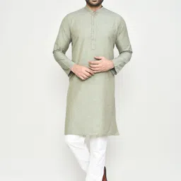 Men Khadi Cotton Kurta Pyjama Set-image-10