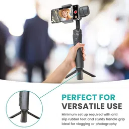 Zeitel Mini Tabletop Tripod Hand Grip with Folding Feet Compatible with DSLR Camera Tripod image 3