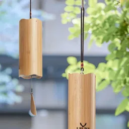 ubliss Wave Series Bamboo Wind Chime | 8 Bar Double Swing Meditation Bamboo Windchime image 2