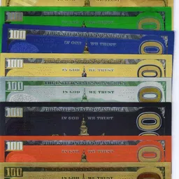 eforest Rare 100 To 1 Million Dollar 10 Different Silver and Gold Plated Notes Modern Coin Collection image 2