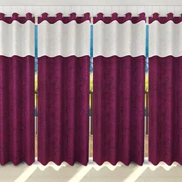 ruhi home furnishing 214 cm (7 ft) Door Polyester Room Darkening Curtain (Pack Of 4) image 1