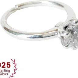 jevher Bride Sterling Silver Cubic Zirconia Rhodium Plated Ring image 3