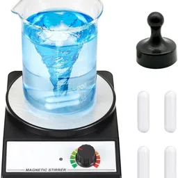 labcare Magnetic Stirrer 3000RPM with 4 Bars & Bar Retriever | No Heating | Lab Stirrer Plastic 18.2 cm Electric Stirrer image 1