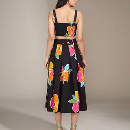 flageferray Women Fit and Flare Multicolor Midi/Calf Length Dress image 2