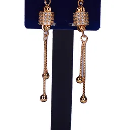 ansh enterpris Earring For Woman And Girl Crystal Silver Hoop Earring image 5