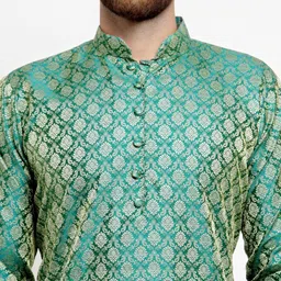 jompers Men Woven Design Jacquard Straight Kurta image 5
