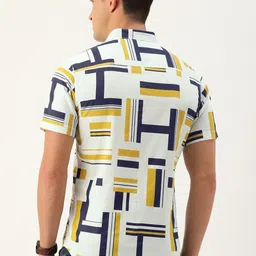 the indian garage co. Men Slim Fit Printed Cut Away Collar Casual Shirt image 5