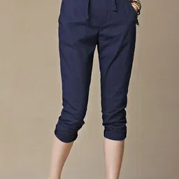 Women Dark Blue Capri-image-7