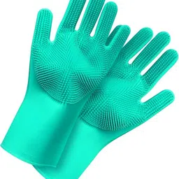 ablue clipper Silicon Dish Washing Gloves, Silicone Cleaning Gloves, silicon Kitchen gloves Wet and Dry Glove image 3