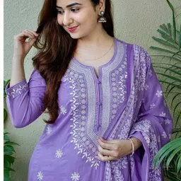 solanky Printed Kurta, Trouser/Pant & Dupatta Set image 5