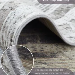 obsessions Grey and Cream Abstract 4x6 Feet Machine Made Carpet image 4