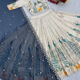 trijal fab Embroidered Semi Stitched Lehenga Choli image 4