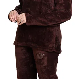 rg by ss clothing Women Top & Pyjama Set Brown Solid image 3