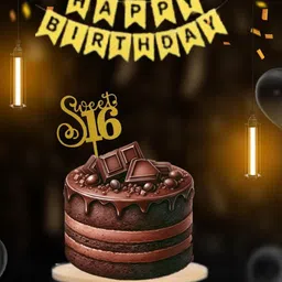 unique palette Cake Topper for 16-Year-Old Girl | Happy 16th Birthday Decoration Wood Decorative Platter-picture-26