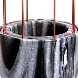 posh n plush Grey Marble With Copper Metal Mesh Desk Pot image 4