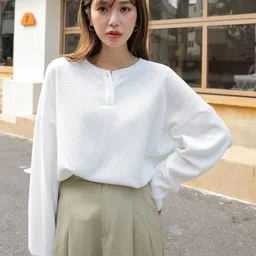 rahi trendz Casual Regular Sleeves Solid Women White Top-picture-23