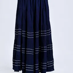 mirayya Women Solid Flared Blue Skirt image 2