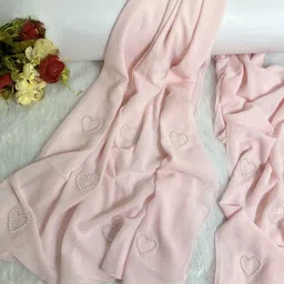 qalb luxuria Self Design Georgette Women Pink Stole-picture-25