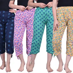 tvesa pack of 4 womens capri combopack of 4 Women Multicolor Capri-picture-43