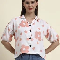 ekasya Women Boxy Fit Printed Lapel Collar Casual Shirt-picture-28