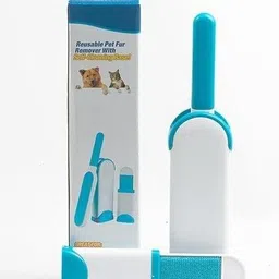 etrend E-Trend Pet Fur and Lint Remover Pet Hair Remover Multi-Purpose Double Sided Self-Cleaning and Reusable Pet Fur Remover Magic Clean Clothing, Furniture, Home Clean Brush Set (Blue) Slicker Brushes forDog & Cat image 4