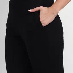 next one Women Flared Black Lycra Blend Trousers image 4