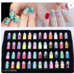 48 Bottles/Set 3D Nail Art Charms Kit, Random Nail Art Glitter Sequins,-image-4