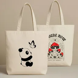 zubydooby White Women Tote Cotton Canvas Tote Bag for Women & Girls – Stylish Daily Use Shoulder Bag-picture-10