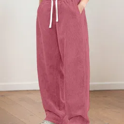 rajovati Women Regular Fit Pink Viscose Rayon Trousers-picture-22