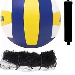 sportivity CLASSIC 18 PANEL GOOD QUALITY WITH NYLON NET AIR PUMP Volleyball - Size: 4-picture-23